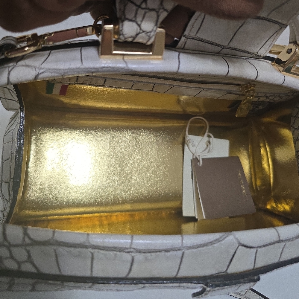 PRATESI firenze lady brunelleschi croc embossed doctor bag - Picture 3 of 7